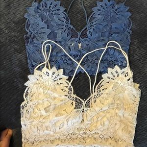 Two boutique lace bralettes